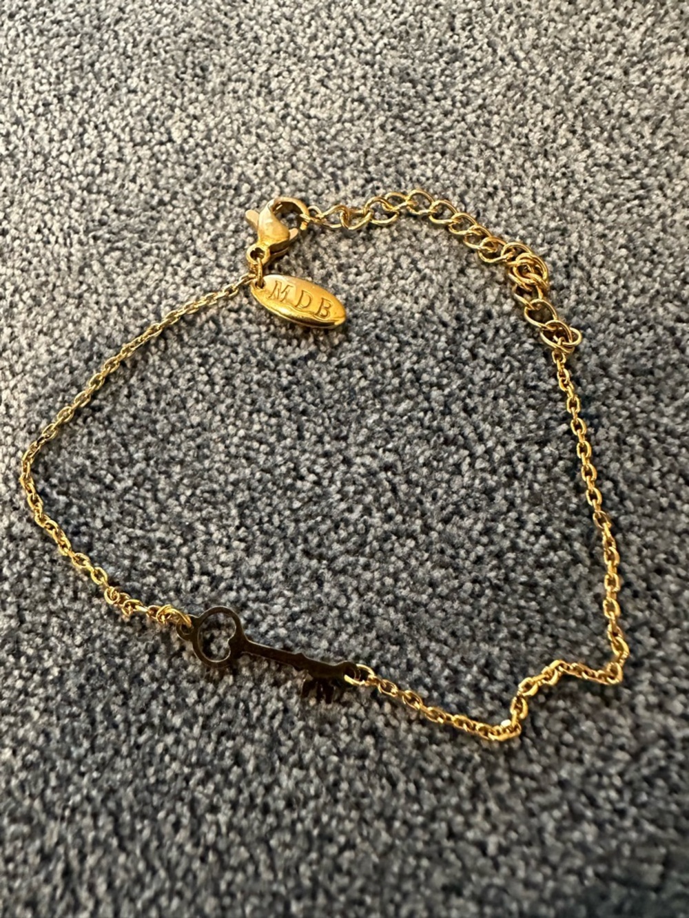 MDB Dainty Gold-Tone Key Charm Bracelet